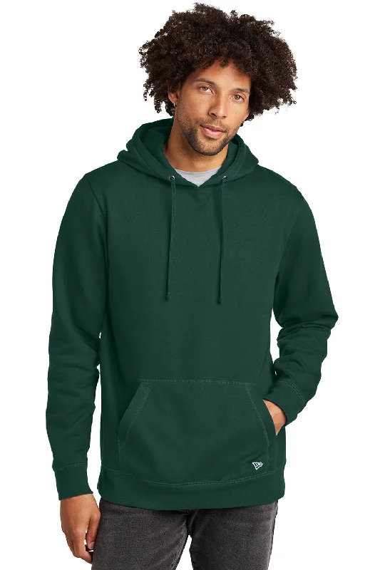 New Era Mens Comeback Fleece Hooded Sweatshirt Hoodie w/ Pouch Pocket - Dark Green