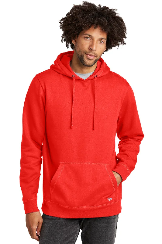 New Era Mens Comeback Fleece Hooded Sweatshirt Hoodie w/ Pouch Pocket - Deep Orange