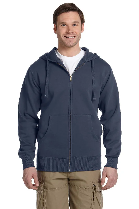 Econscious Mens Full Zip Hooded Sweatshirt Hoodie w/ Pockets - Pacific Blue