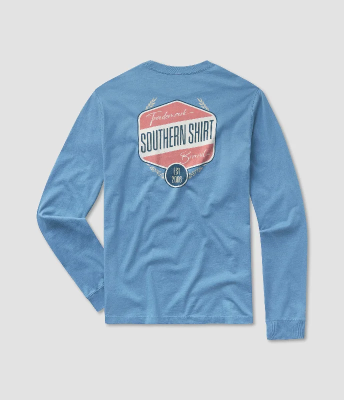 Makers Badge Tee LS - Nautical Blue