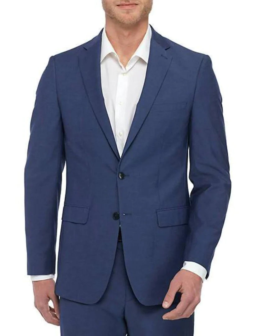 Calvin Klein Mens 2 Button Modern Fit Suit Separate Jacket - Blue