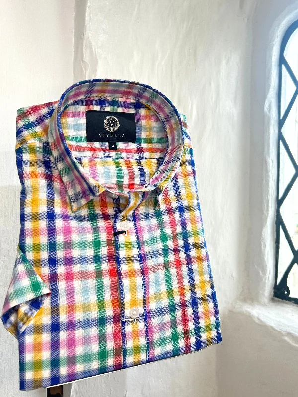 BRIGHT CHECK SHORT SLEEVED SHIRT