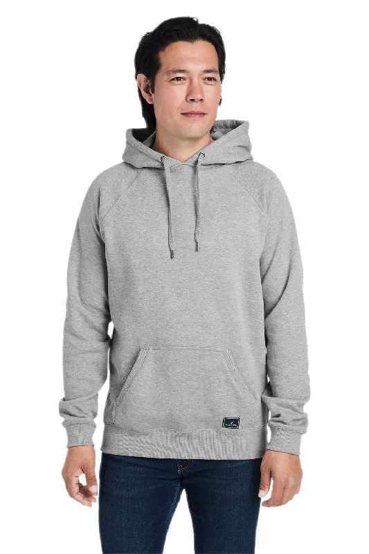 Nautica Mens Anchor Fleece Hooded Sweatshirt Hoodie w/ Pouch Pocket - Heather Oxford Grey