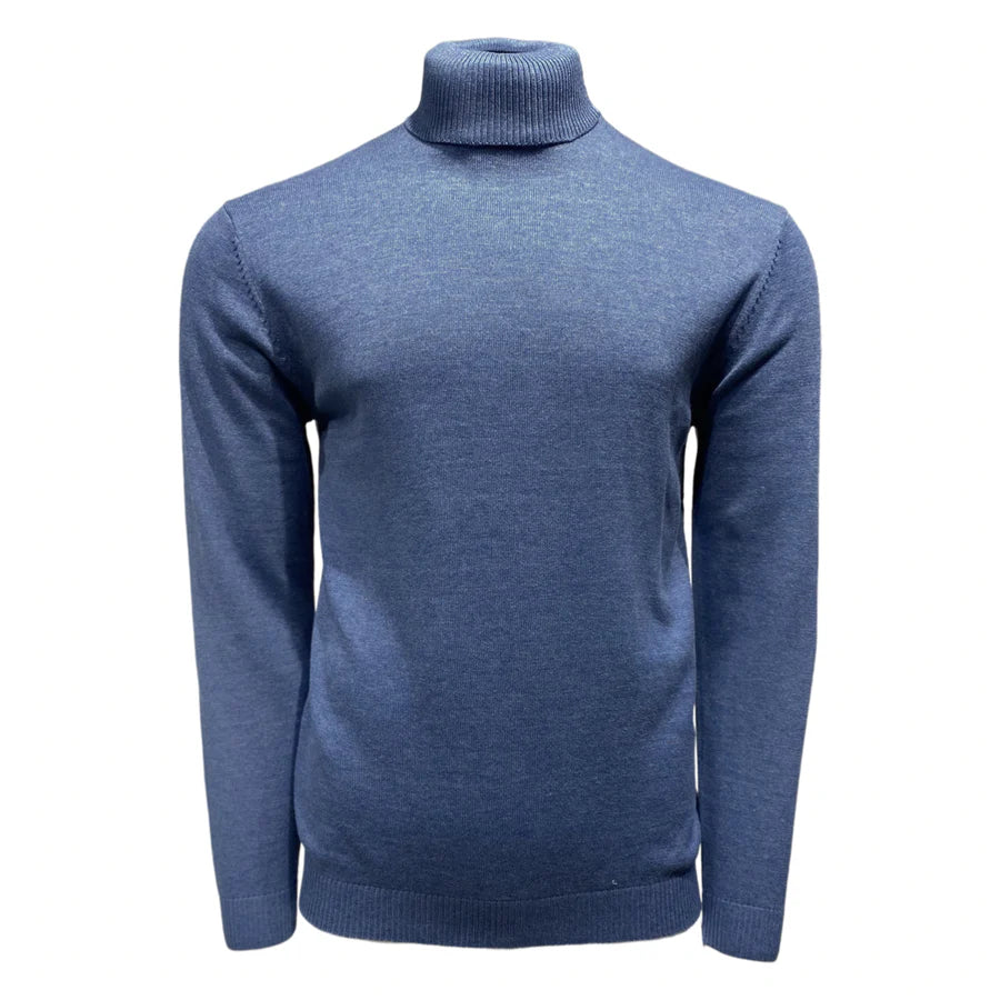 New York Man Brand Solid Cotton Blend Regular Turtle Neck Sweater