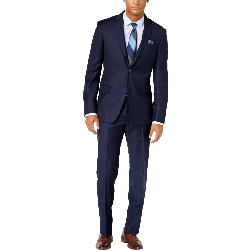 DKNY Mens Extra-Slim-Fit Two Button Formal Suit, Blue, 38 Regular / 31W x UnfinishedL