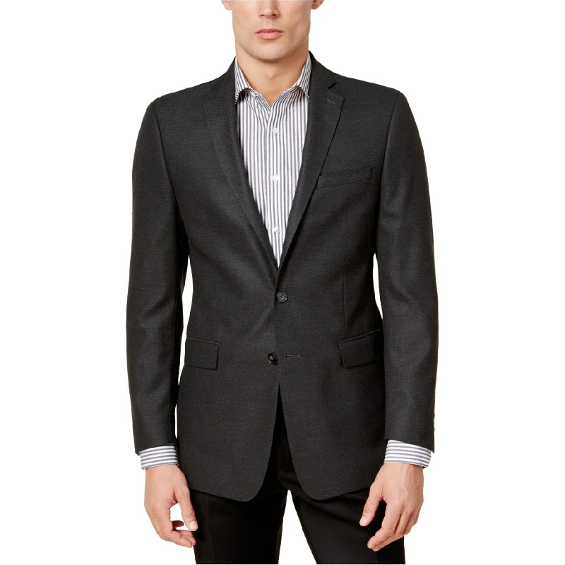 Calvin Klein Mens Slim-Fit Two Button Blazer Jacket, Grey, 40 Long