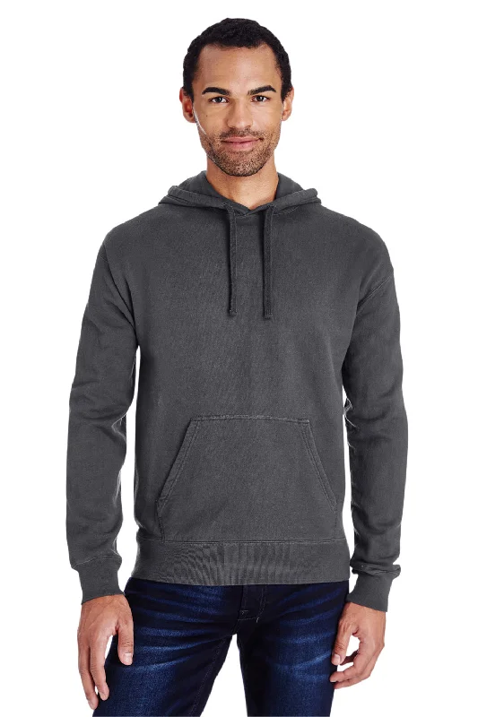 ComfortWash By Hanes Mens Hooded Sweatshirt Hoodie w/ Pouch Pocket - Railroad Grey