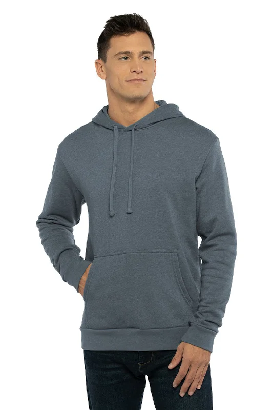 Next Level Mens Malibu Hooded Sweatshirt Hoodie w/ Pouch Pocket - Heather Slate Blue