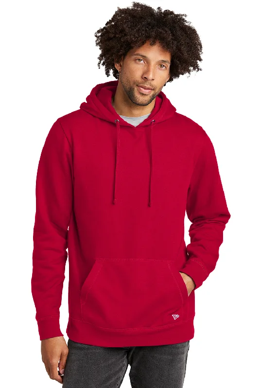 New Era Mens Comeback Fleece Hooded Sweatshirt Hoodie w/ Pouch Pocket - Scarlet Red