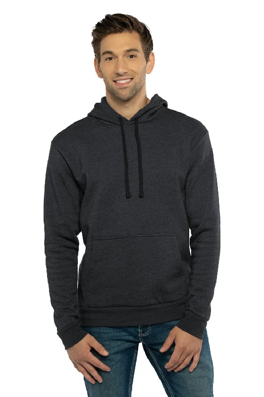 Next Level Mens Malibu Hooded Sweatshirt Hoodie w/ Pouch Pocket - Heather Midnight Navy Blue