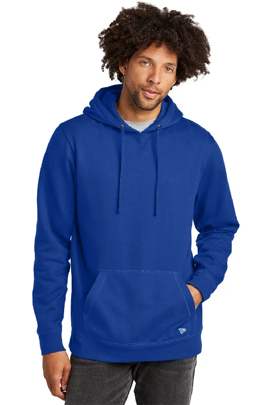 New Era Mens Comeback Fleece Hooded Sweatshirt Hoodie w/ Pouch Pocket - Royal Blue