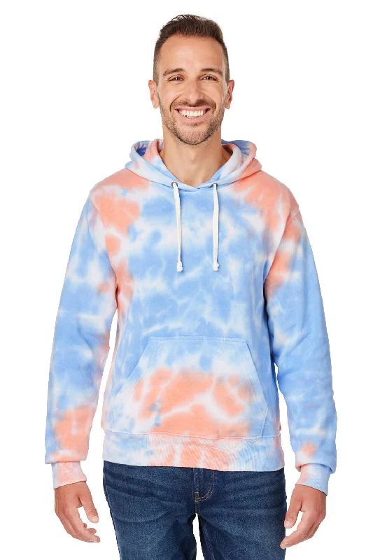 J America Mens Tie-Dye Hooded Sweatshirt Hoodie w/ Pouch Pocket - Sunset