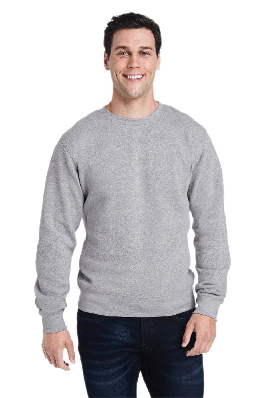 J America Mens Crewneck Sweatshirt - Grey Triblend