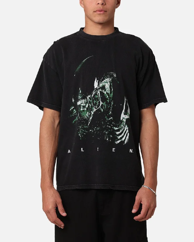 Goat Crew Alien Vintage T-Shirt Black Acidwash