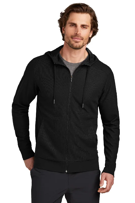 Ogio Mens Revive Full Zip Hooded Sweatshirt Hoodie w/ Pockets - Blacktop