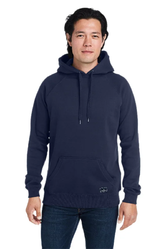 Nautica Mens Anchor Fleece Hooded Sweatshirt Hoodie w/ Pouch Pocket - Navy Blue