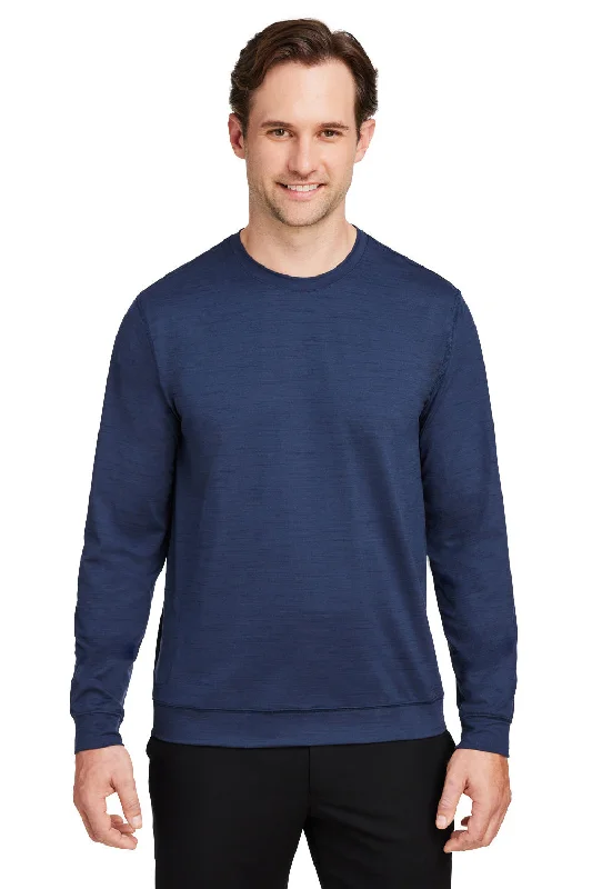 Puma Mens Cloudspun Moisture Wicking Crewneck Sweatshirt - Heather Navy Blue