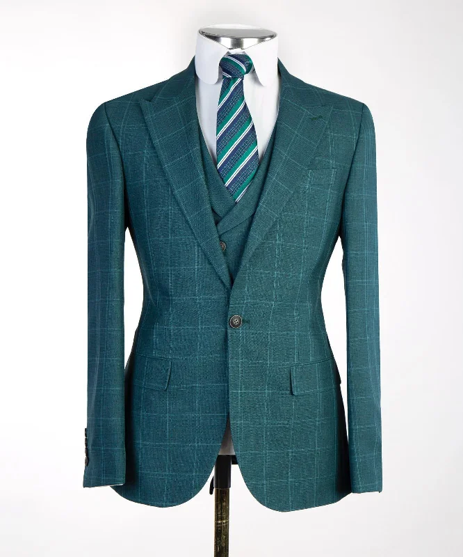 Men’s Green Plaid Suit