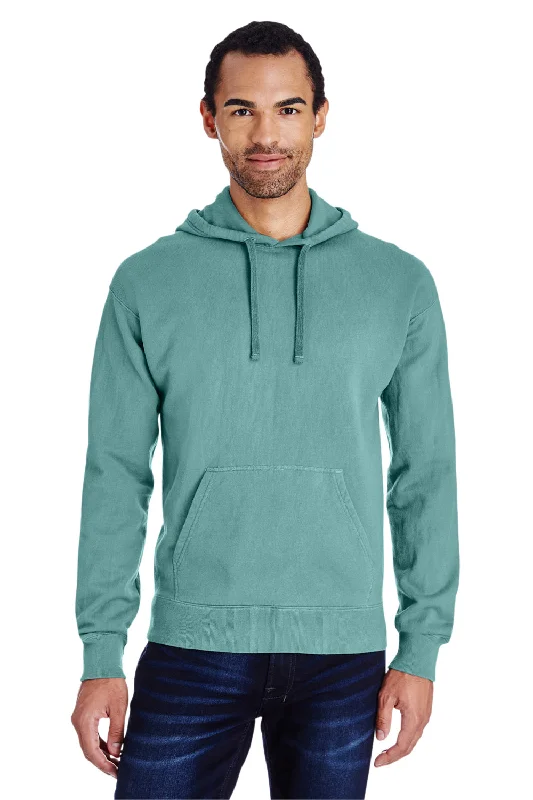 ComfortWash By Hanes Mens Hooded Sweatshirt Hoodie w/ Pouch Pocket - Spanish Moss Green