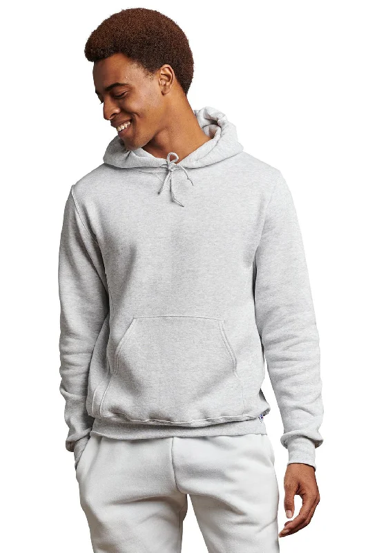 Russell Athletic Mens Dri-Power Moisture Wicking Hooded Sweatshirt Hoodie w/ Pouch Pocket - Ash Grey