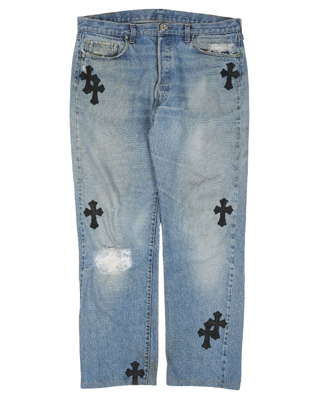 Versatile Outfits Repaired Levi's Cross Patch Jeans