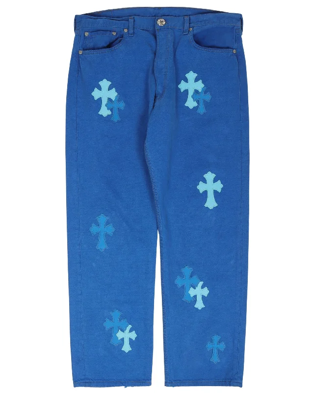 Fashion Pants Dyed Levi Cross Patch Jeans