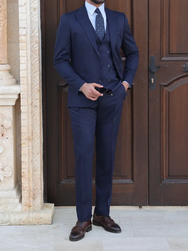 Urban Looks Deep Navy Slim-Fit Suit 3-Piece