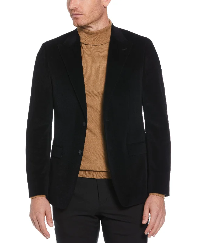 Summer Outfits Skinny Fit Peak Lapel Velvet Sport Coat
