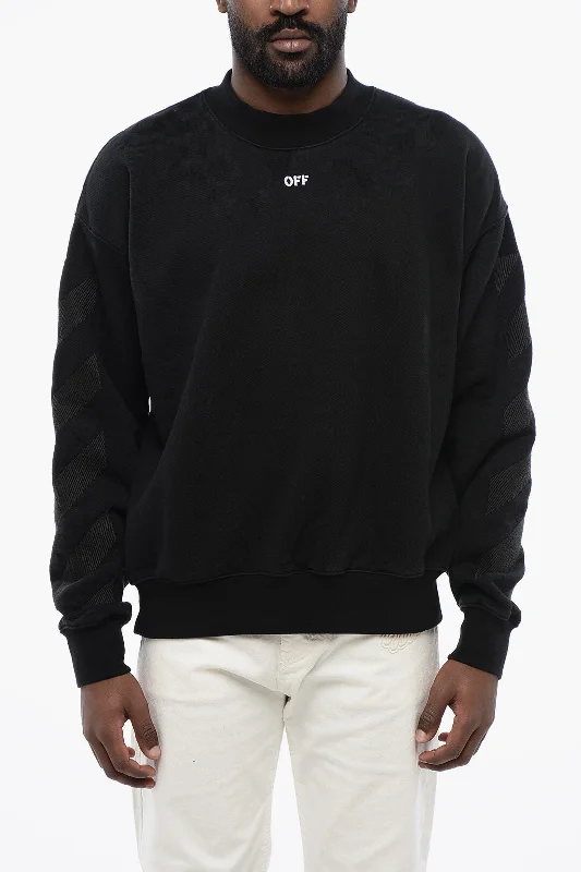 Sporty T-shirts Off-White Solid Color Cornely Diags Skate Crew-Neck Sweatshirt With Em