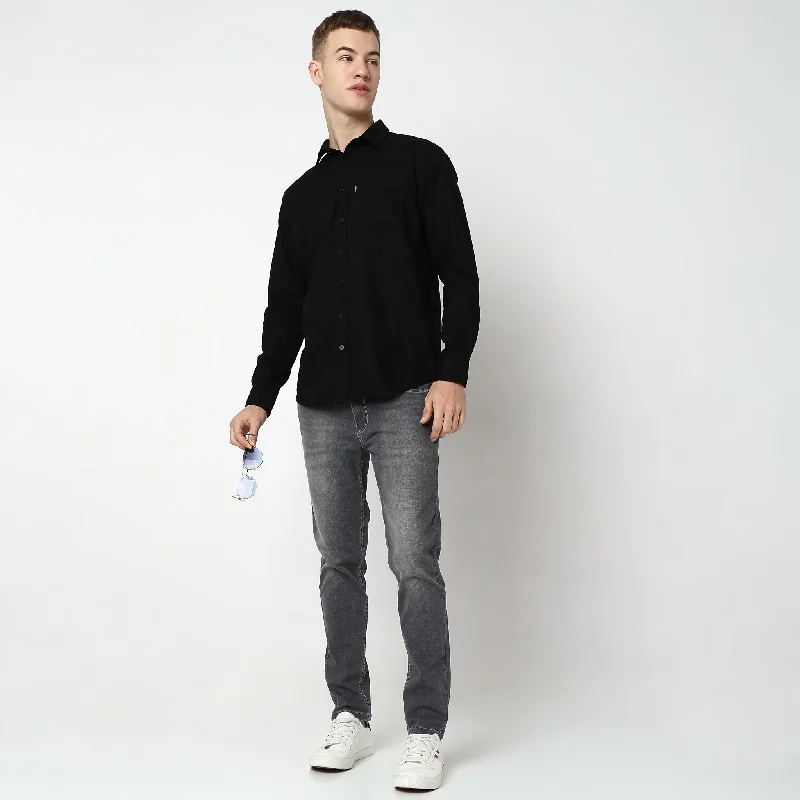 Regular Fit Solid Shirt