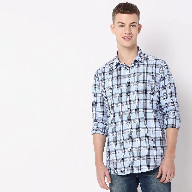 Slim Fit Checkered Shirt