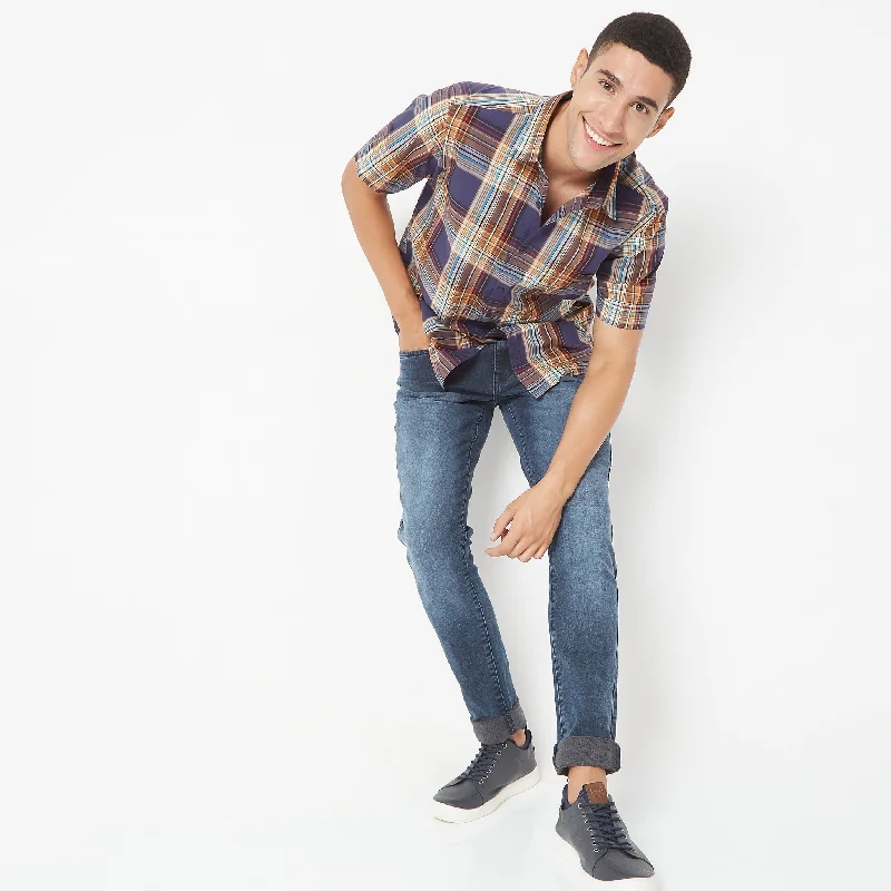 Slim Fit Checkered Shirt