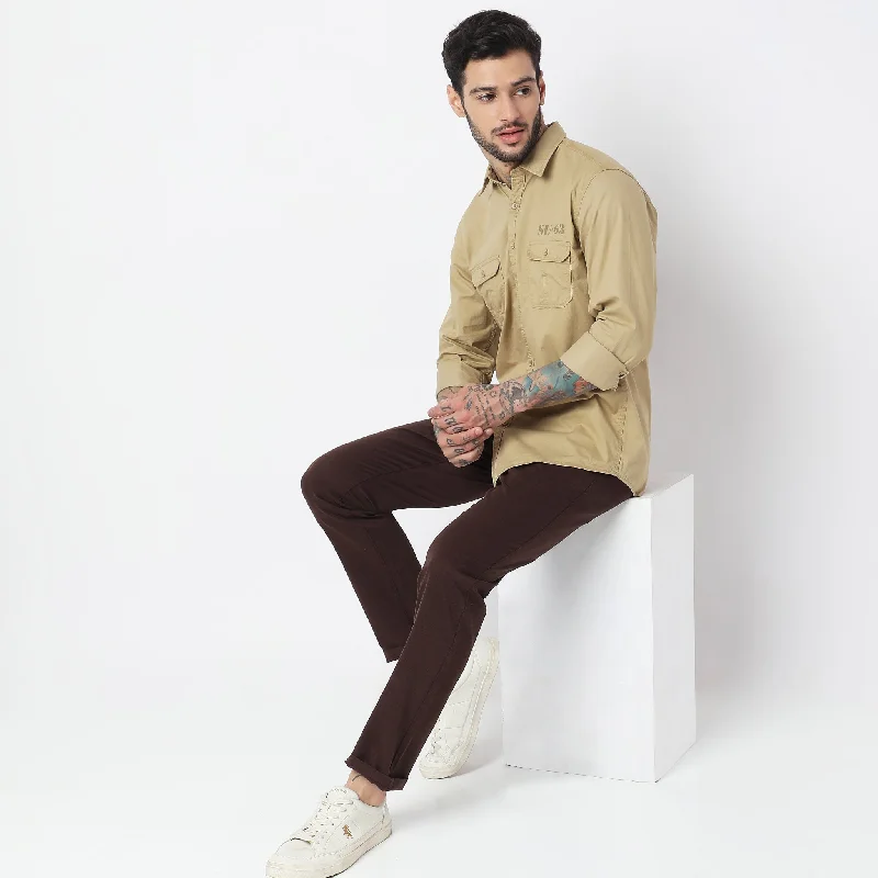 Style Union Original Explorer Shirt - Brand Exclusive - Pure Fine Cotton Twill - Slim Fit Solid Shirt