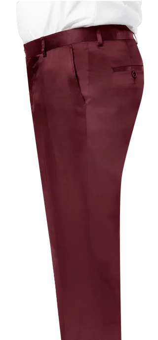 Kent & Park PS-02 Satin Slim Fit Pants Wine