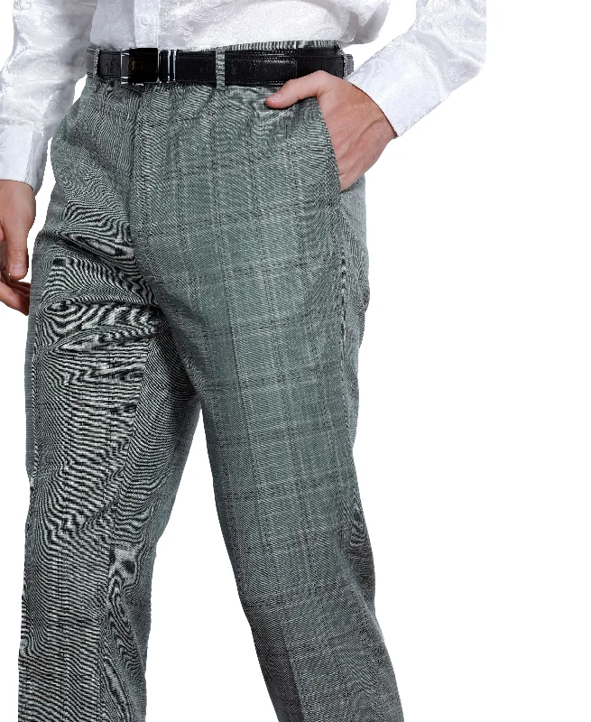 Skinny Fit Plaid Dress Pants, Mint