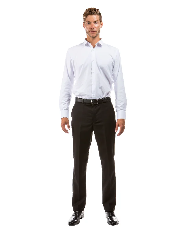 Mens Dress Pants Slim Fit UNHEMMED, Black