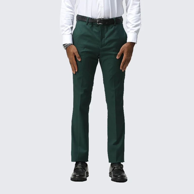 Smart Outfits Mens Green Dress Pants Skinny Fit