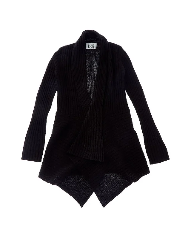 Autumn Cashmere Ribbed Drape Wool & Cashmere-Blend Cardigan