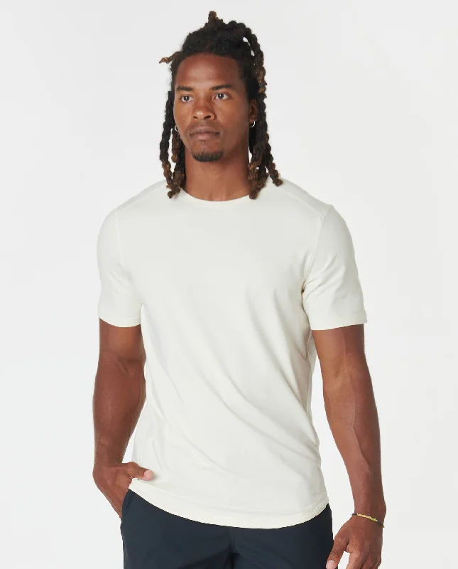 Aviation Tee Curved Hem Natural White