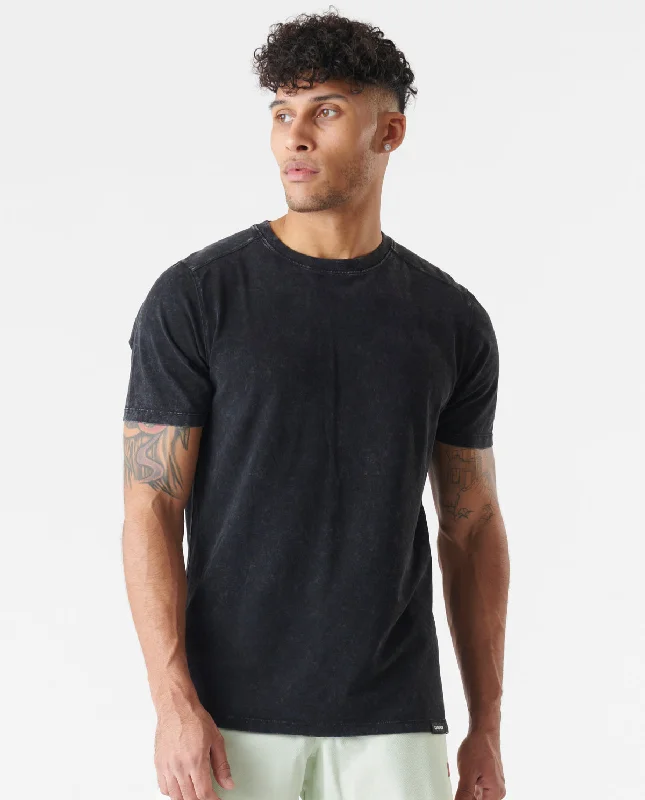 Aviation Tee Split-Hem Washed Black