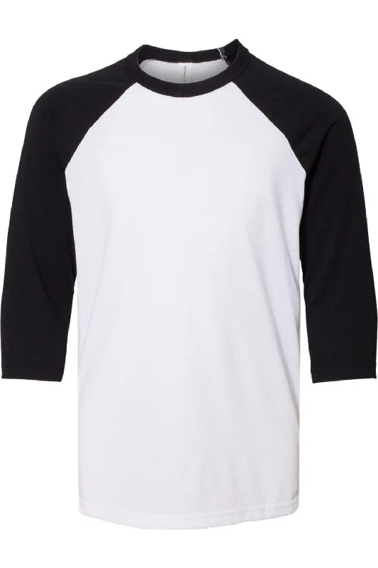 BELLA + CANVAS Youth Three-Quarter Sleeve Baseball Tee