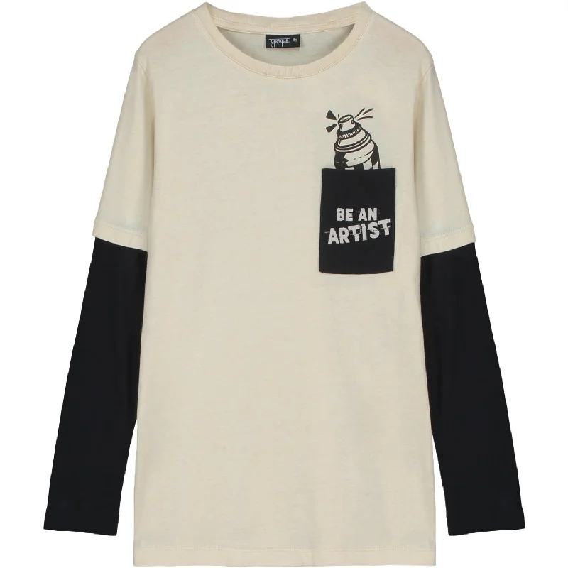 Boy's Graffiti Pocket Tee In Chalk