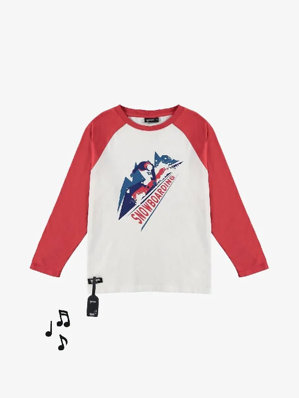 Boy's Snowboard Sound Tee In White/red