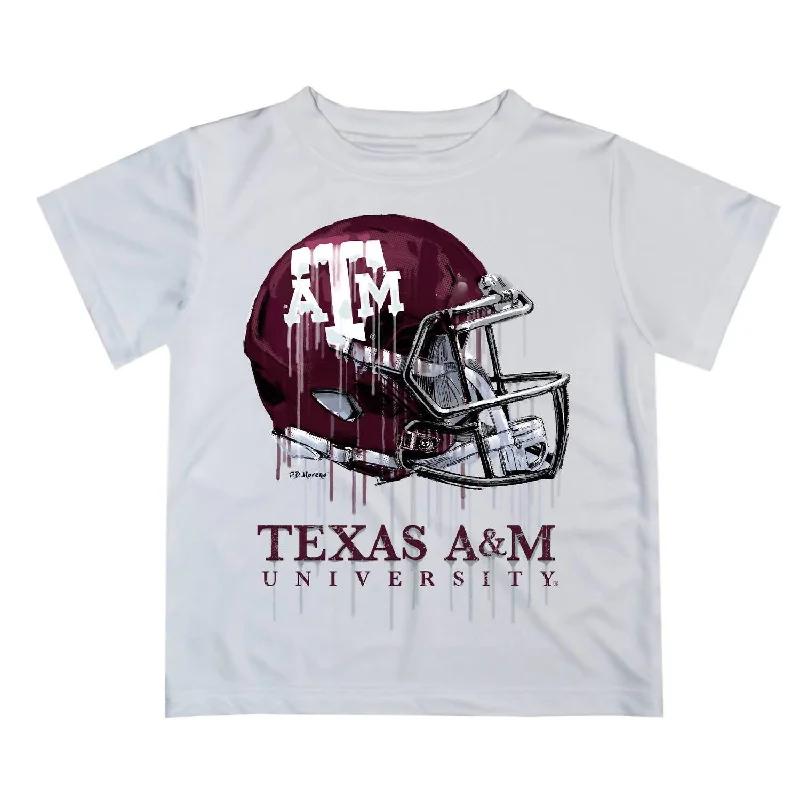 Boys Texas A&m Aggies Original Dripping Football Shirt In Grey