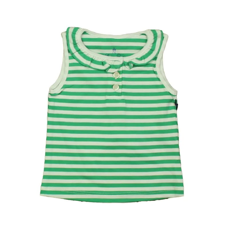 Classic Prep Girls Blarney | Bright White Polo Shirt Size: 12-24 Months