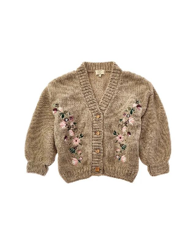 Coco Au Lait Knit Embroidered Wool-Blend Cardigan