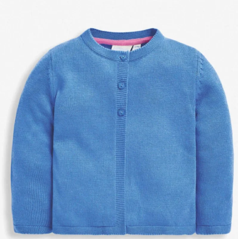 Girl's Cornflower Classic Cardigan In Blue