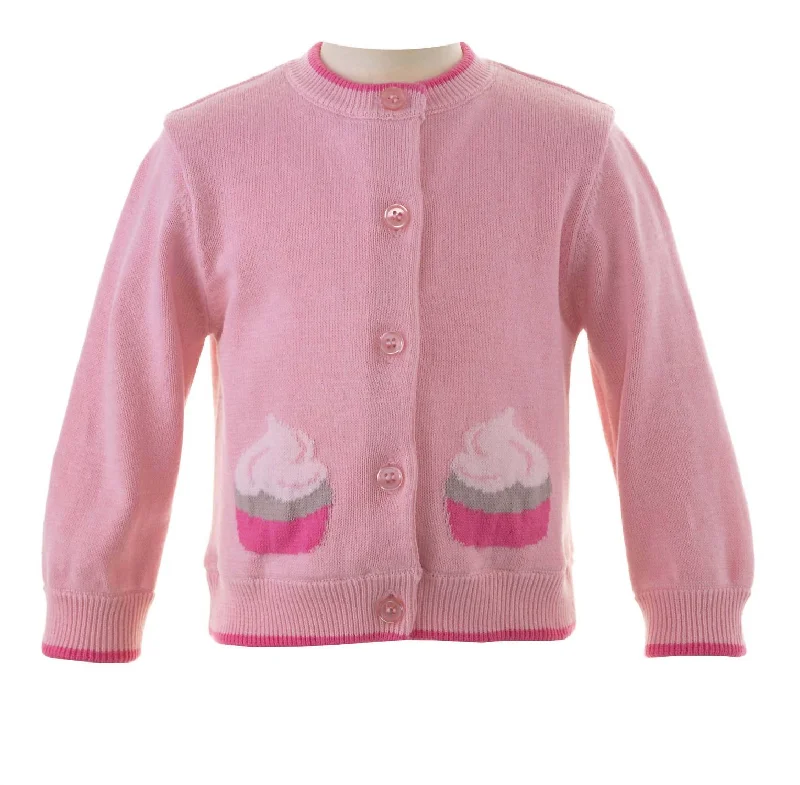 Girls Cupcake Cardigan In Pink