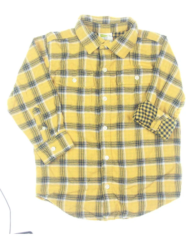 Girls Flannel Button-Down Top