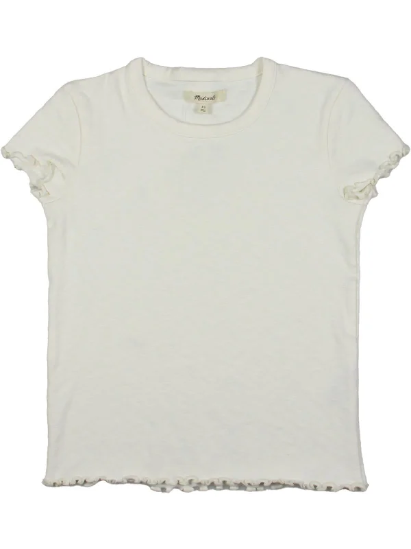 Girls Ruffled Crewneck T-Shirt